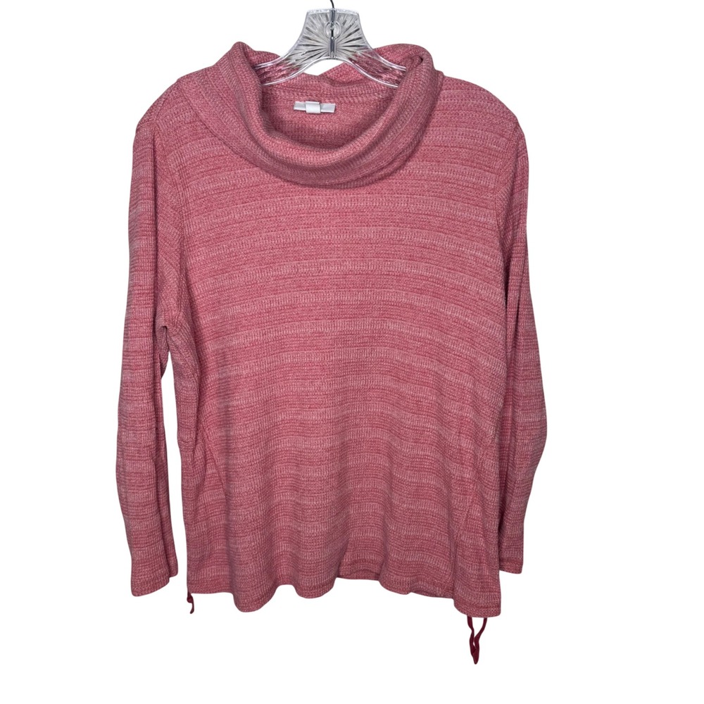 Jill Women's Pink Marl Cowl Neck Long‎ Sleeve Sweater Knit Top Size 1X